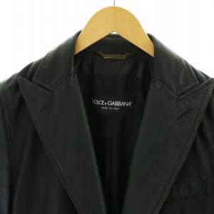 DOLCE&GABBANA 2B レザージャケット ブラック