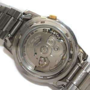 SEIKO 5 ファイブ 腕時計 ウォッチ 自動巻き デイデイト 裏スケ 文字盤黒 ブラック シルバー色 7S26-02W0