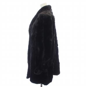 SAGA MINK 金サガ 毛皮コート ミンクファー ミドル丈 総裏地 裏地刺繍 F 黒 ブラック