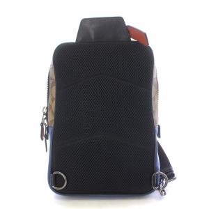 COACH トラックパック カラーブロック シグネチャー キャンバス ショルダーバッグ レザー