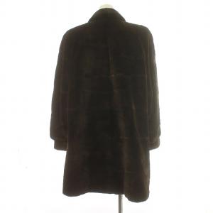 LANVIN ファーコート シェアードミンク カーキ