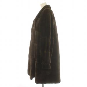 LANVIN ファーコート シェアードミンク カーキ