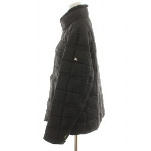 BURBERRY BLACK LABEL キルティング ダウンジャケット ホワイトグースダウン ラビットファー ロゴ刺繍 裏地ノバチェック BMP11-900-09