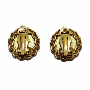 CHANEL ヴィンテージ イヤリング アクセサリー ココマーク チェーン柄 ラウンド クリップ式