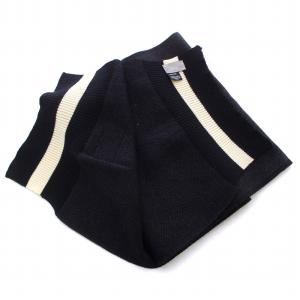 DIOR HOMME マフラー ウール レザーロゴパッチ 黒 ブラック