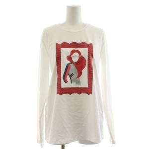 EMPORIO ARMANI ロングスリーブTシャツ カットソー 長袖 プリント柄 42 XL 白 ホワイト