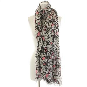 LOUIS VUITTON M78720 エトール ロックンローゼズ ストール マフラー 大判 レーヨン シルク混 花柄 バラ 総柄 ピンク 白 ホワイト