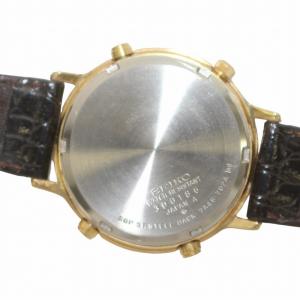 SEIKO ムーンフェイズ 腕時計 クォーツ クロノグラフ レザーベルト 文字盤ゴールド色 7A48-702A