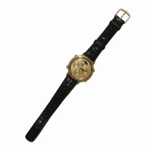 SEIKO ムーンフェイズ 腕時計 クォーツ クロノグラフ レザーベルト 文字盤ゴールド色 7A48-702A