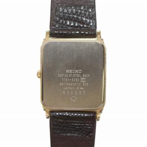 SEIKO Dolce ドルチェ 腕時計 ウォッチ クォーツ スクエア レザーベルト 茶 ブラウン ゴールド色 7731-5230
