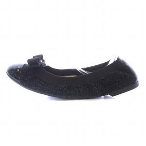Salvatore Ferragamo マイフェラガモ My Ferragamo バレエシューズ パンプス フラット ヴァラリボン ラメ キャップトゥ レザー エナメル
