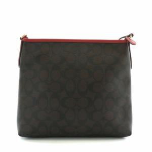COACH ショルダーバッグ PVC シグネチャー 総柄 ロゴ 茶色 ブラウン 赤 レッド F29210