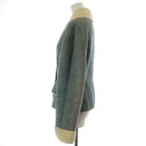 Christophe Lemaire ムートンジャケット レザージャケット 革ジャン スエード 羊革 シープスキン 36 S 水色 ライトブルー 5585125