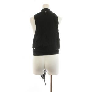 DIESEL ベスト タグ付き デニム シースルー リボン ジップアップ S 黒 ブラック GY18