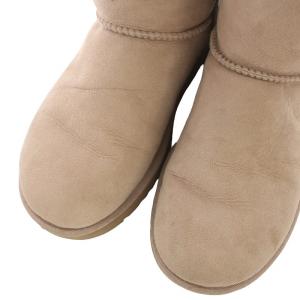 UGG australia MINI BAILEY BOW ミニベイリーボウ ムートンブーツ ショート リボン レザー US7 24cm ピンク 1005062