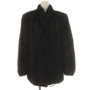 金サガ ダークミンクファー コート 毛皮 肩パッド 9 M 黒 ブラック