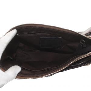 COACH ショルダーバッグ ヘリテージ シグネチャー ロゴ PVC レザー 茶 ブラウン F18924