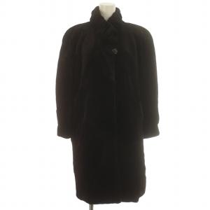 ジョバンニバレンチノ Giovanni Valentino 銀サガ ファーコート 毛皮 シェアード ミンク 茶 ダークブラウン