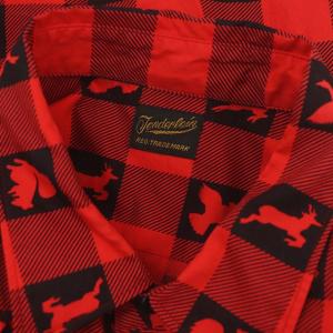 TENDERLOIN ウエスタン シャツ 半袖 フロントボタン チェック柄 アニマル コットン 赤 レッド 黒 ブラック