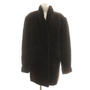 銀サガ 銀SAGA 毛皮コート ファーコート シェアードミンク ハーフ F 茶 ブラウン GY18