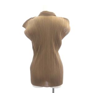 PLEATS PLEASE ISSEY MIYAKE 00AW ノースリーブカットソー プリーツ 4 カーキベージュ PP04-JK605