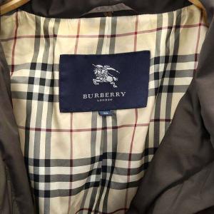 BURBERRY LONDON ダウンコート アウター ミドル丈 裏地ノバチェック ロゴボタン ラビットファー付 42 ダークブラウン