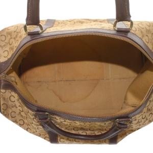 CELINE オールドセリーヌ ヴィンテージ ボストンバッグ ハンドバッグ Cサルキー 馬車 キャンバス レザー 茶 ブラウン