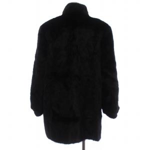 SAGA MINK 銀サガ ファーコート 毛皮 ダークミンクファー ミドル 大きいサイズ 15 XXL 黒 ブラック