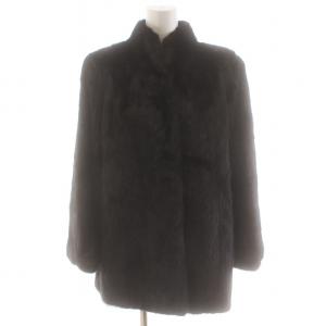 銀サガ 銀SAGA 毛皮コート ダークミンクファー ミドル丈 9 M 茶 ダークブラウン GY18