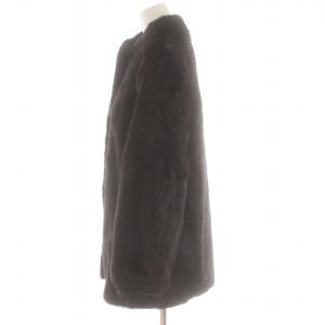 SAGA MINK 銀サガ 銀SAGA 毛皮コート ダークミンクファー ミドル丈 9 M 茶 ダークブラウン GY18