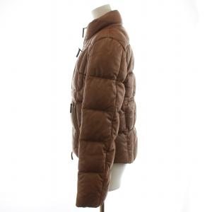 RALPH LAUREN ダウンジャケット レザージャケット 羊革 ラムレザー 9 M 茶 ブラウン GY18