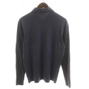 PRADA SPORT ポロシャツ 長袖 ロゴ スナップボタン M 紺 ネイビー GY18