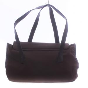 Salvatore Ferragamo ヴァラ トートバック 肩掛け ロゴ マグネット開閉 キャンバス 茶色 ブラウン BA21 8316