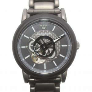 LUIGI MECCANICO ルイージ メカニコ 腕時計 ウォッチ 自動巻き 裏スケルトン 2針 黒 ブラック AR-60010