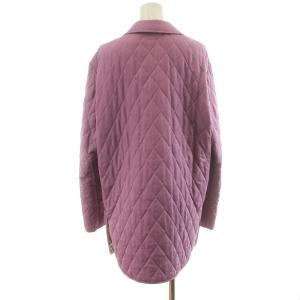 BURBERRY LONDON キルティングジャケット コート ミドル 中綿 裏地ノバチェック イギリス製 S REG 紫 パープル GY18