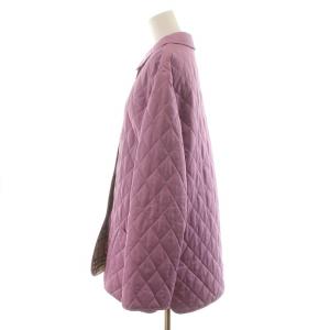 BURBERRY LONDON キルティングジャケット コート ミドル 中綿 裏地ノバチェック イギリス製 S REG 紫 パープル GY18