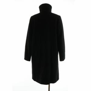 agnes b. ロングコート フルジップ スタンドカラー 長袖 無地 カシミヤ混 総裏地 36 S 黒 ブラック GY03