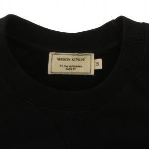 Maison Kitsuné Parisienne パリジェンヌ BEG スウェット トレーナー コットン プリント ラグランスリーブ 裏毛 XS 黒 ブラック