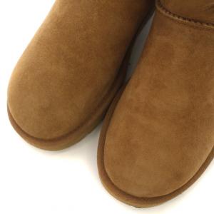 UGG australia MINI BAILEY BUTTON ミニ ベイリー ボタン ムートン ブーツ ショート レザー 裏地ボア US7 24cm