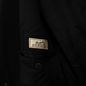 HERMES ヴィンテージ チェスター コート カシミヤ100％ 48 ブラック