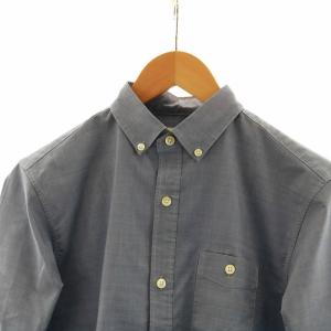 THE NORTH FACE ストレッチ 長袖シャツ ボタンダウン ステンカラー S 青 ブルー NR61300 GY18