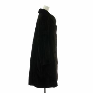 SAGA MINK 銀サガ ルイジョーネ LOUIS JOONE CINQ ファーコート 毛皮 アウター シェアードミンク ロング S 黒 ブラック