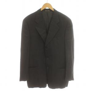 テーラードジャケット シングル ノーベント ウール混 総裏地 40 M グレー