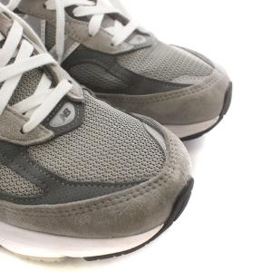 New Balance M990GL6 990V6 スニーカー ロゴ スエード ナイロン US8 グレー