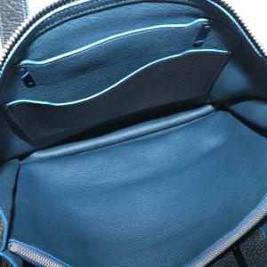 FURLA GIOVE ジョーヴェ トート バッグ ショルダー レザー ロゴ 黒 ブラック 青 ブルー 826471