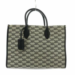 MICHAEL KORS ミレラ MIRELLA ハンドバッグ ショルダー 2WAY ジャガード レザー オープントップ ロゴ 総柄 黒 ブラック 白