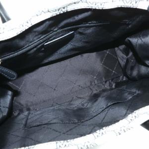 MICHAEL KORS ミレラ MIRELLA ハンドバッグ ショルダー 2WAY ジャガード レザー オープントップ ロゴ 総柄 黒 ブラック 白