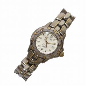 SEIKO SCUBA スキューバ 200M 腕時計 ウォッチ クォーツ デイト ラウンド 3針 チタン シルバー色 文字盤アイボリー