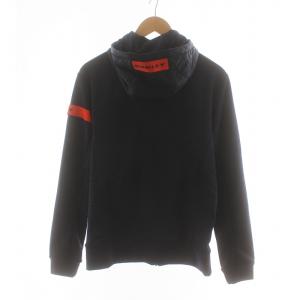 OAKLEY パーカー ジャージ ブルゾン ジップアップ 長袖 キルティング 切替 ロゴ M 紺 ネイビー オレンジ GY01