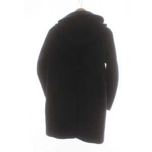 DANTON ウールモッサコート 長袖 フード付き シングル 総裏地 ロゴ ワッペン 34 S 紺 ネイビー GY01